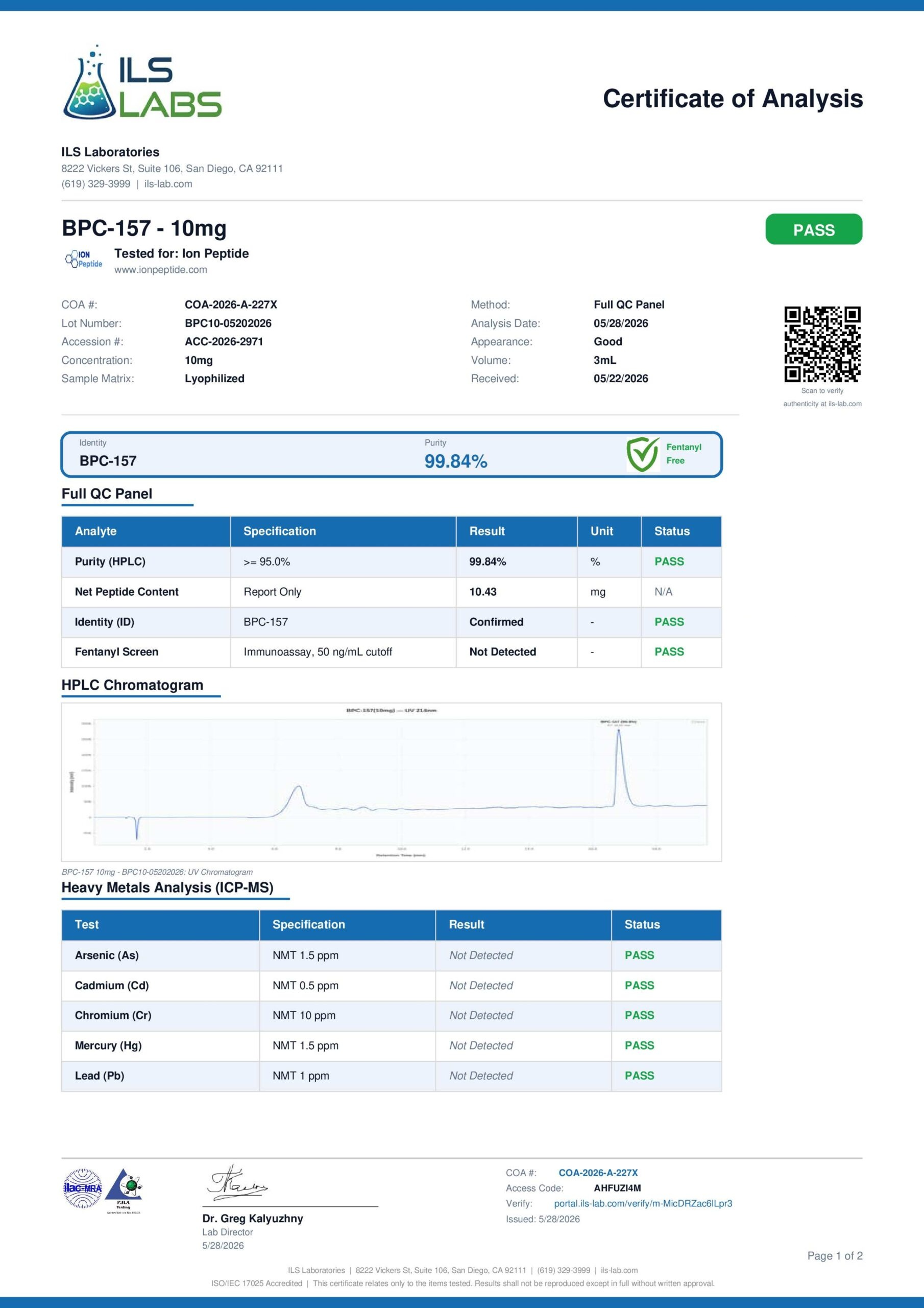 Recover Certificate of Analysis